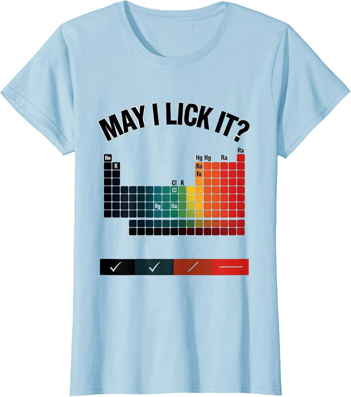 May I Lick It Funny Periodic Table Science Teacher Humor T-Shirt - Baby Blue