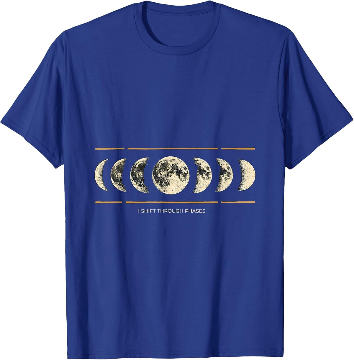 I Shift Through Phases Boho Moon Phases Astronomy Graphic T-Shirt - Royal Blue
