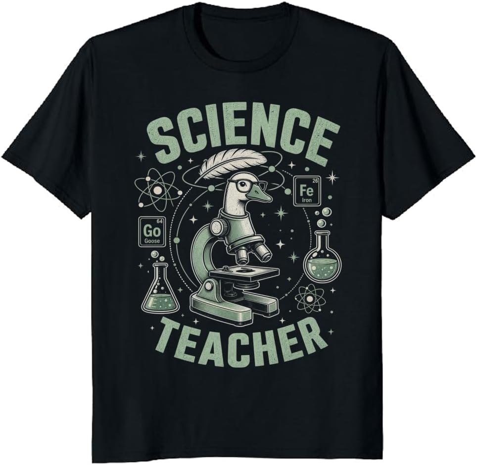 Science Teacher Energy T-Shirt Cute Goose Lab Graphic Tee - S10