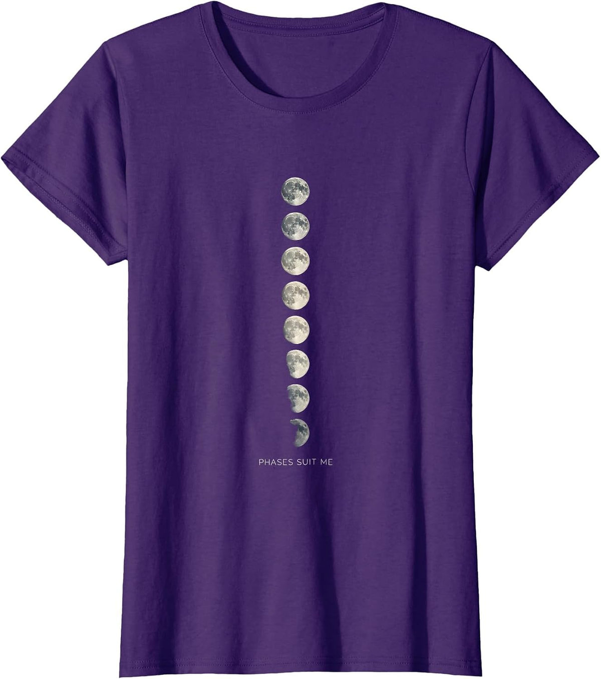 Women's Phases Suit Me Vintage Astronomy Celestial Lunar Cycle T-Shirt - Purple