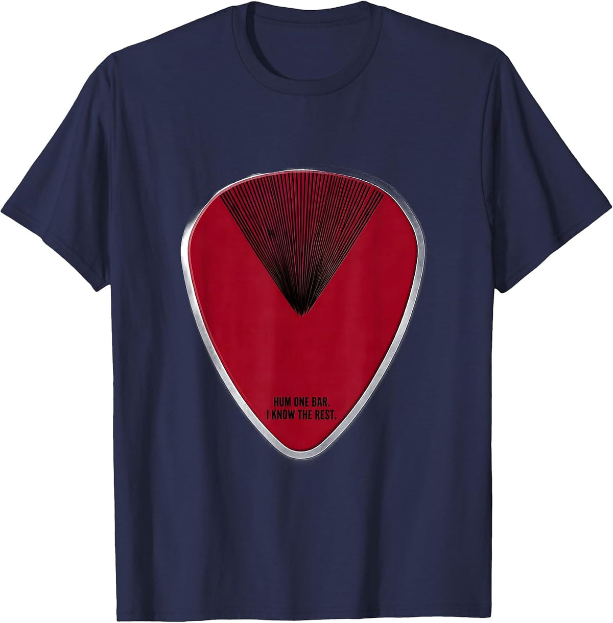 Hum One Bar. I Know The Rest Funny Music Lover Song Lyrics T-Shirt - Navy Blue