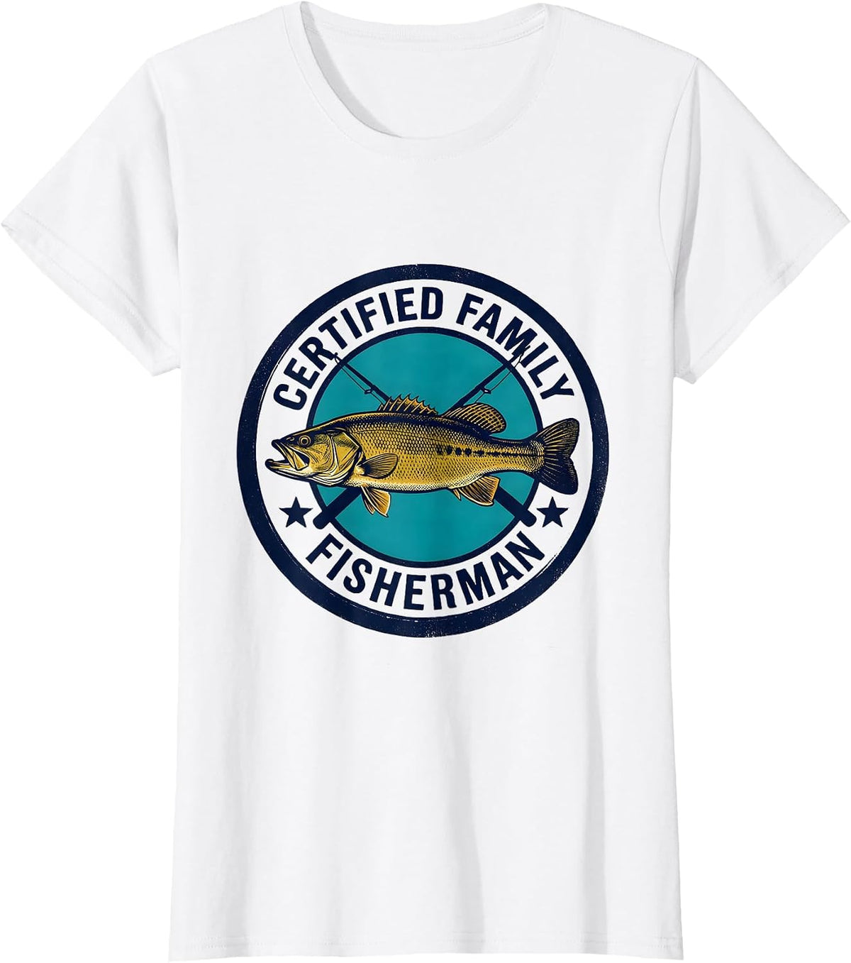 Women's Certified Family Fisherman Funny Fishing Humor Gift T-Shirt - White