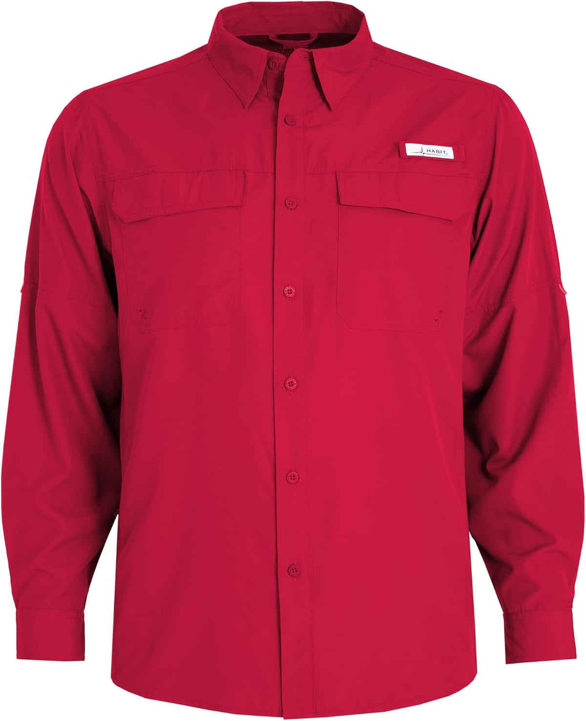 HABIT Men's Trappers Cabin Hybrid Long Sleeve River Shirt - Brick Red