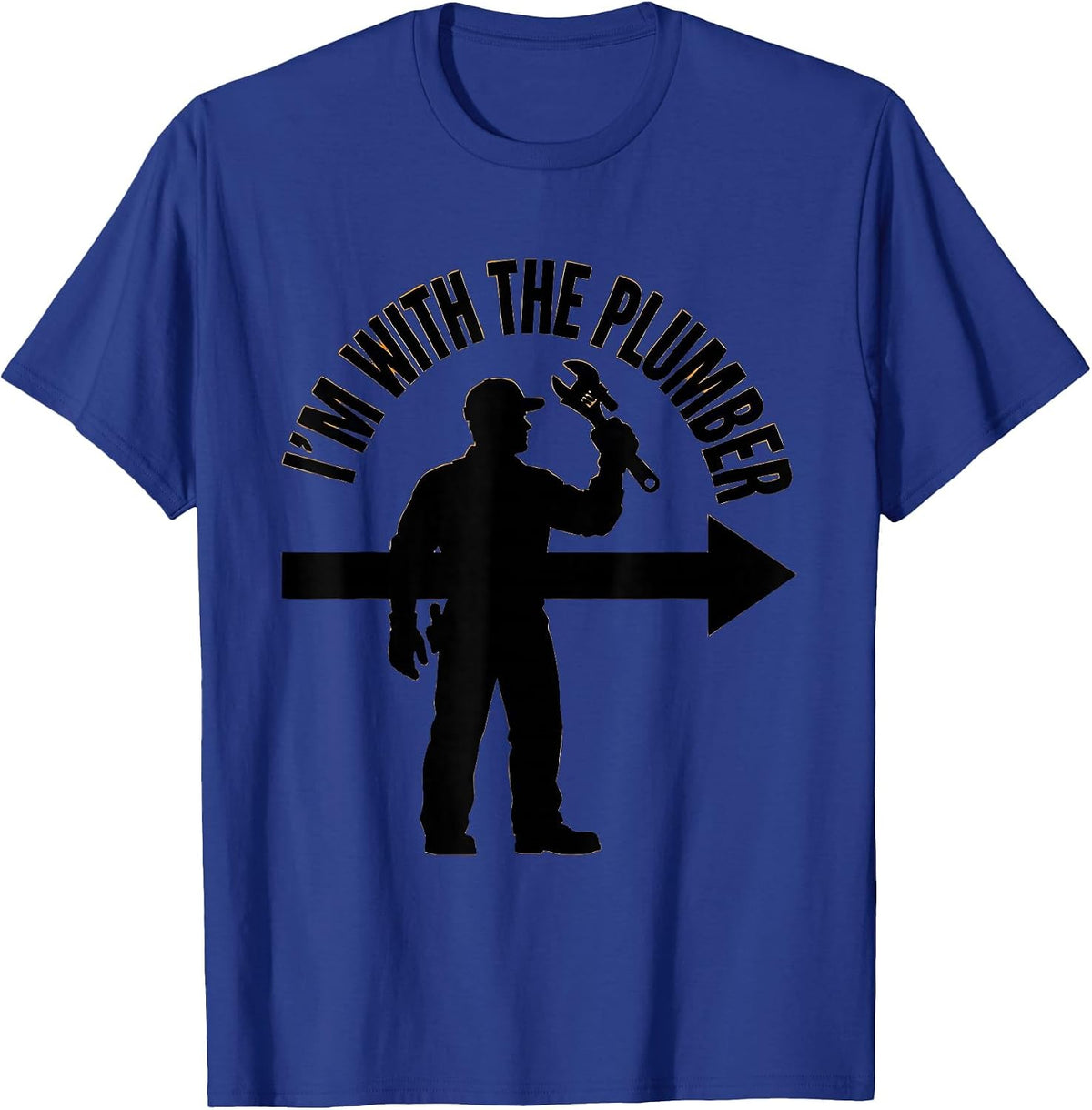 I'm With The Plumber Funny Halloween Group Costume T-Shirt - Royal Blue
