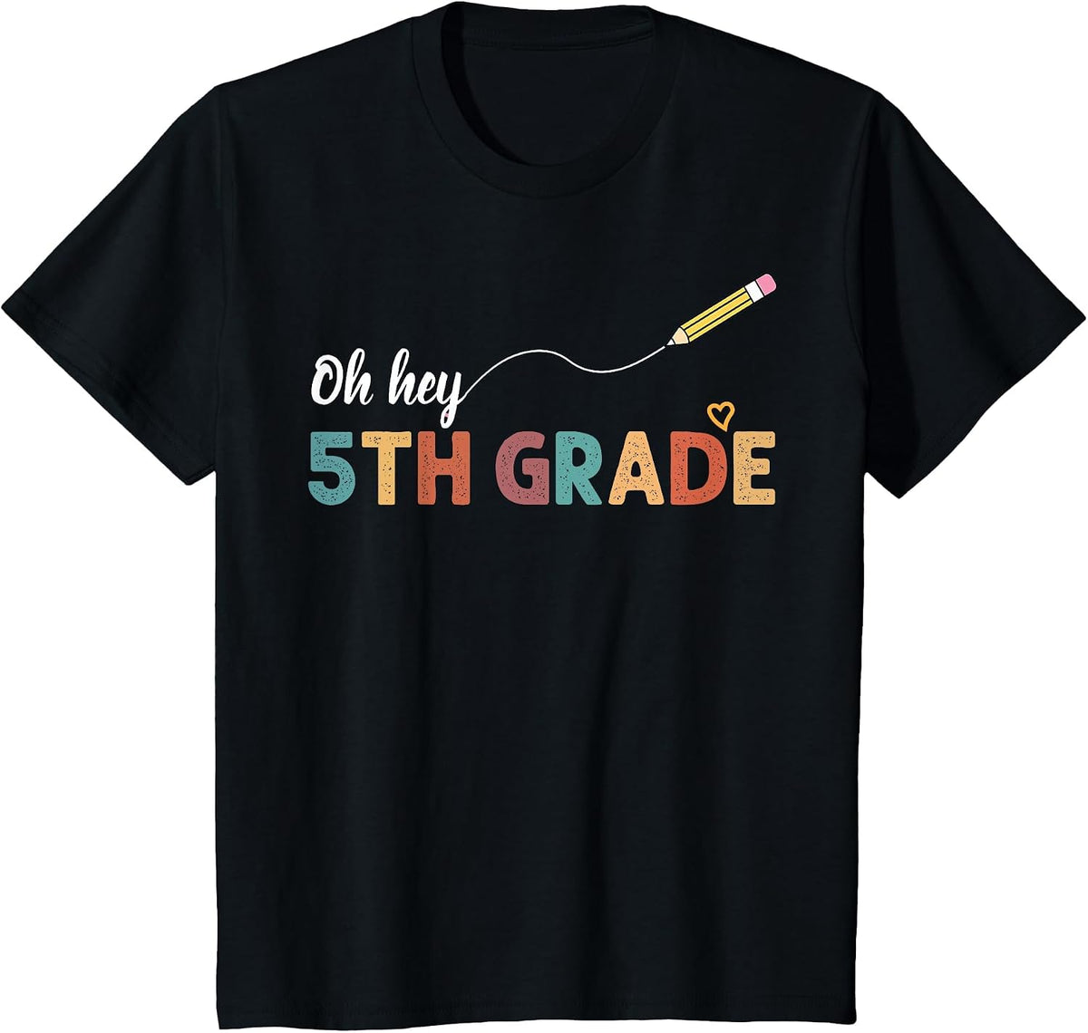 Oh Hey Fifth Grade Cute 5th Grade Team Back to School T-Shirt - Black