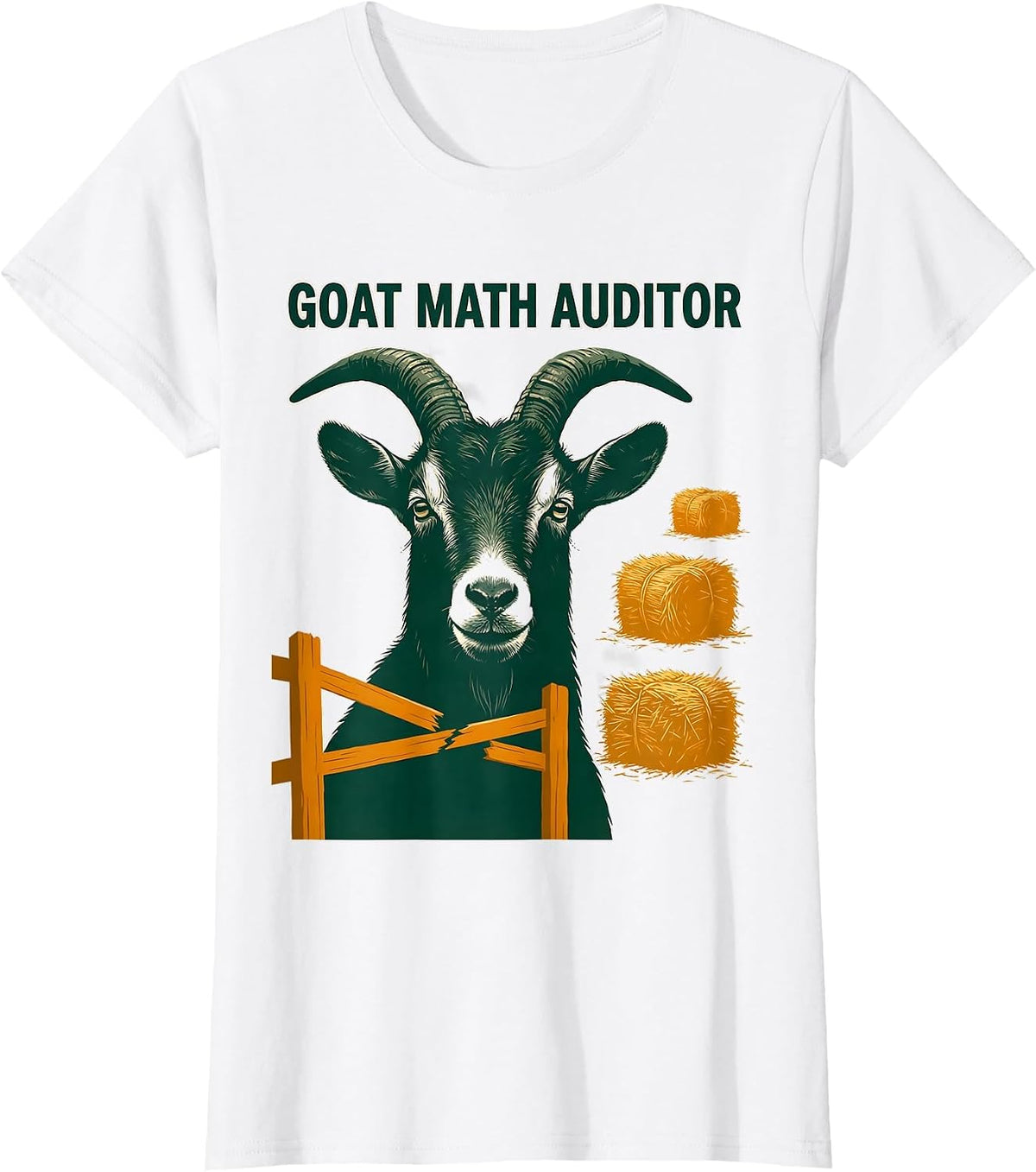 Women's Goat Math Auditor Funny Goat Owner Farmer Humor T-Shirt - White