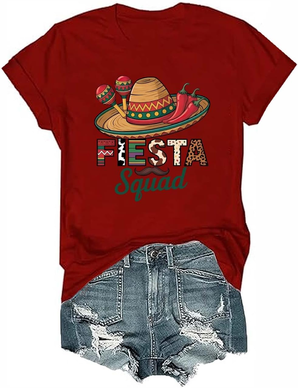Mexican Funny Cinco De Mayo Party T-Shirt Happy Cinco De Mayo Shirts for Women Men - Crewneck Wine