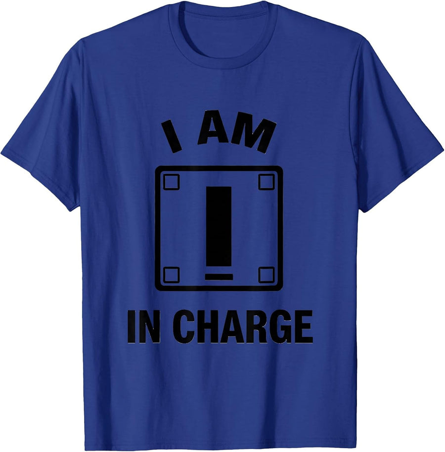I Am In Charge Funny Chemistry Pun Science Humor T-Shirt - Royal Blue