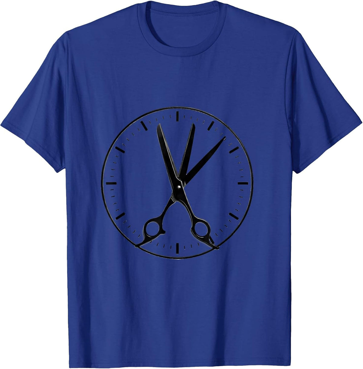 Barber Shear Clock Humor Hairdresser Gift T-Shirt - Royal Blue