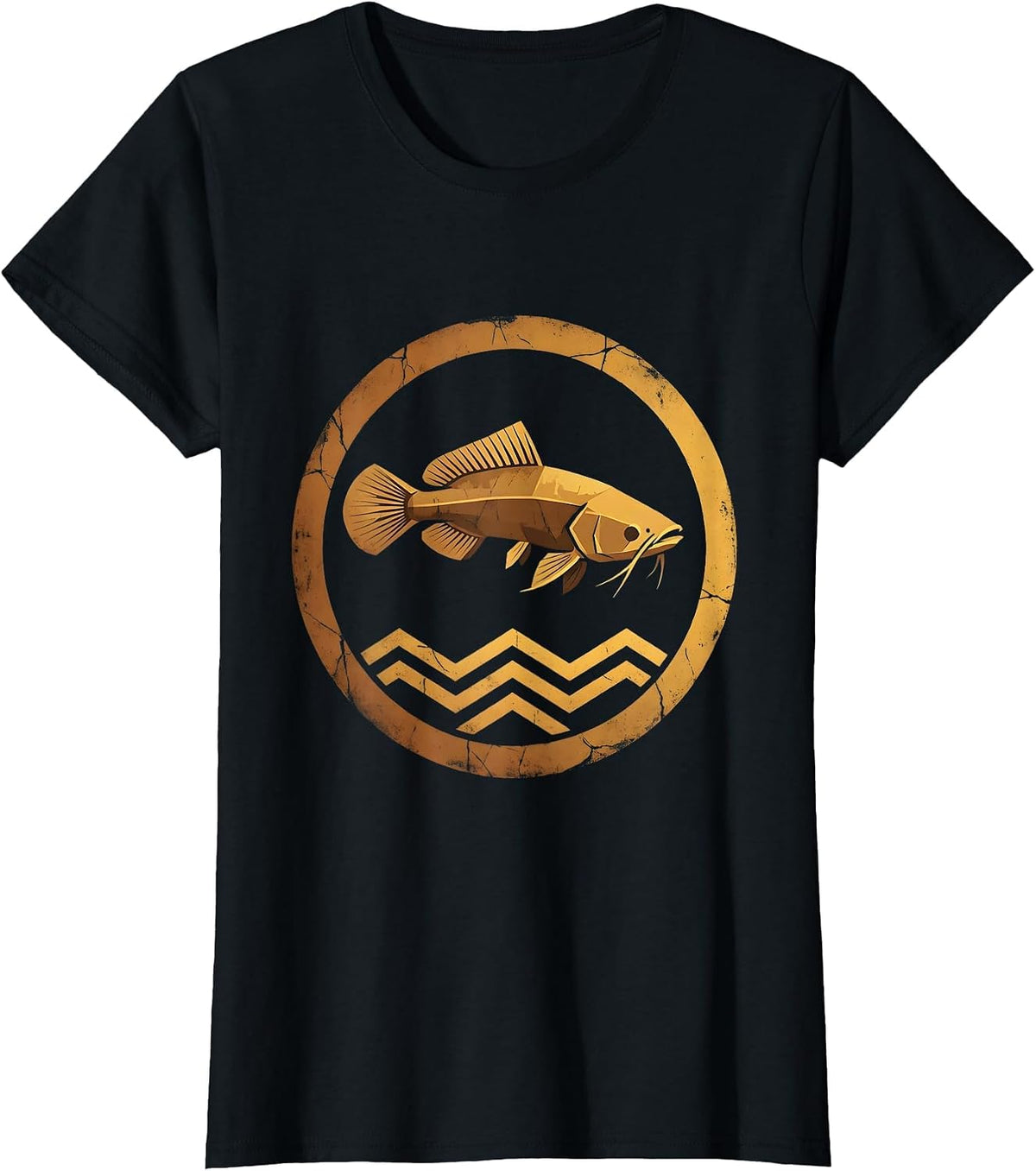 Nebraska River Catfish Leaping From Water T-Shirt - Black