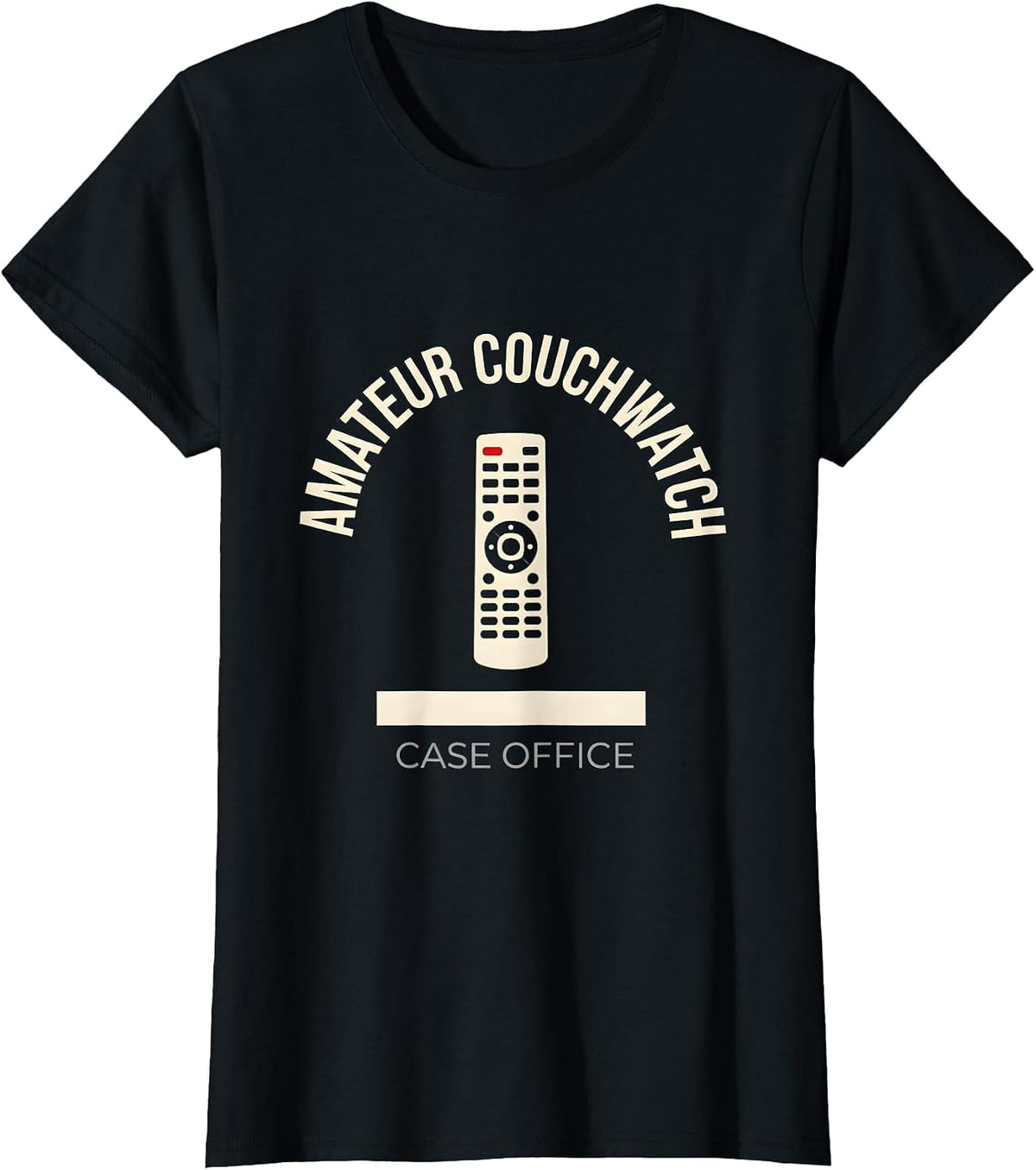 Women's Amateur Couchwatch Case Office Funny True Crime Lover T-Shirt - Black
