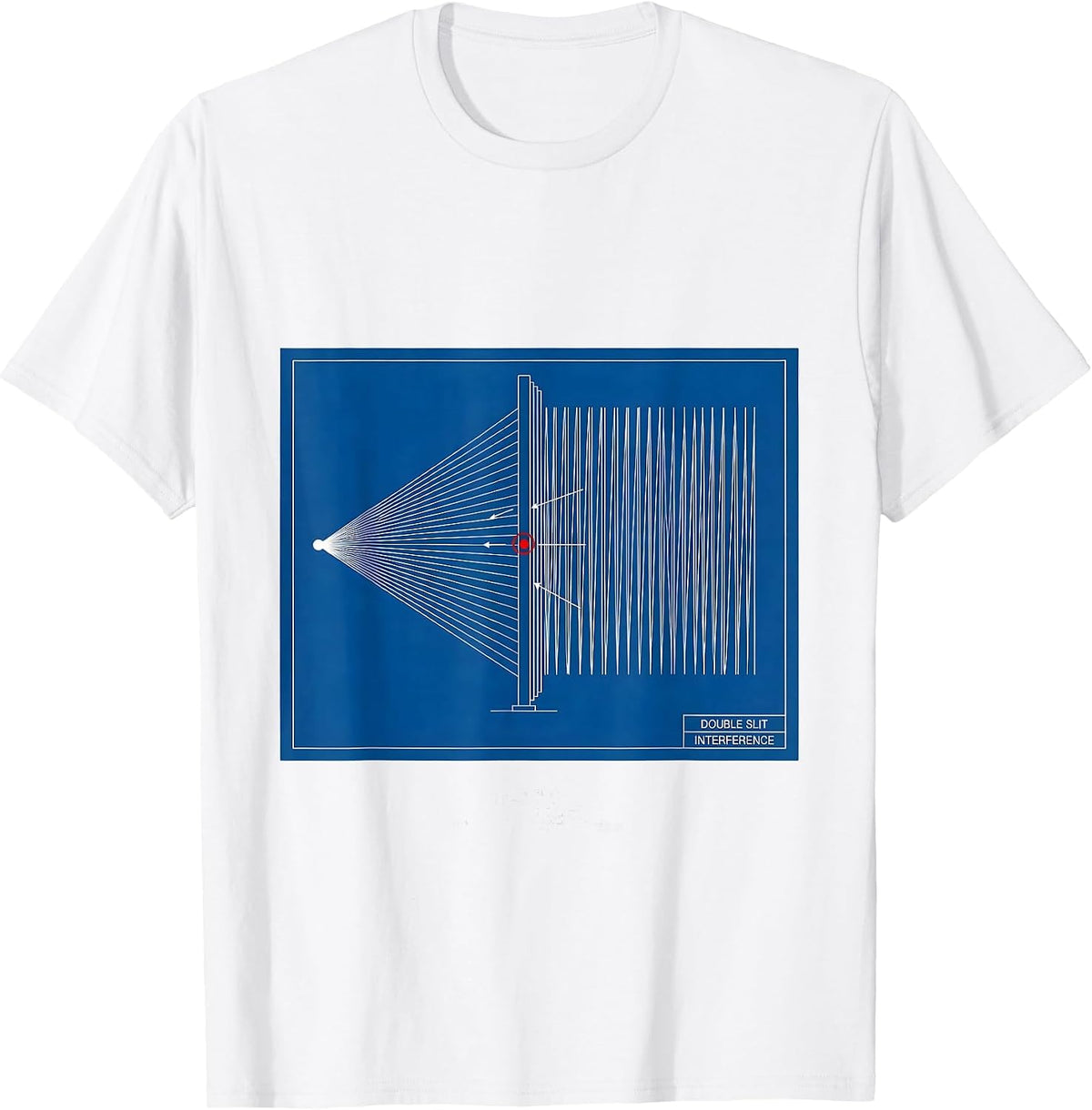 Men's Double Slit Interference Technical Blueprint Quantum Physics T-Shirt - White