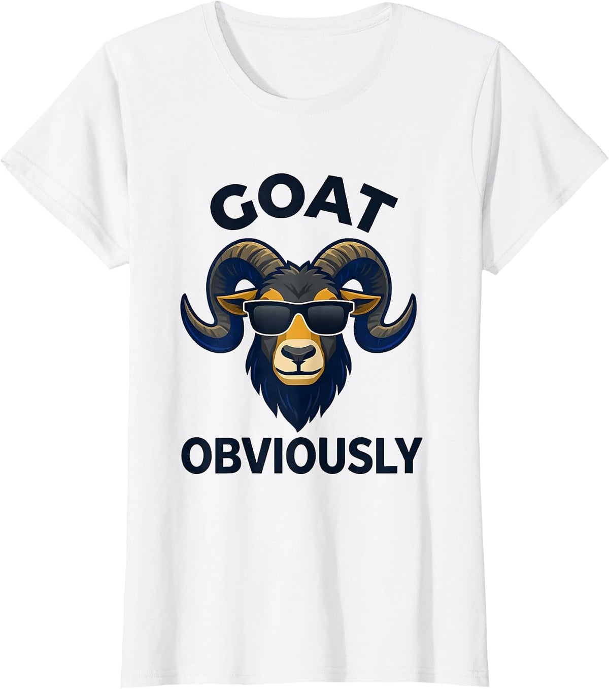 GOAT Obviously Cool Goat Mascot Humor Animal Lover Gift T-Shirt - White