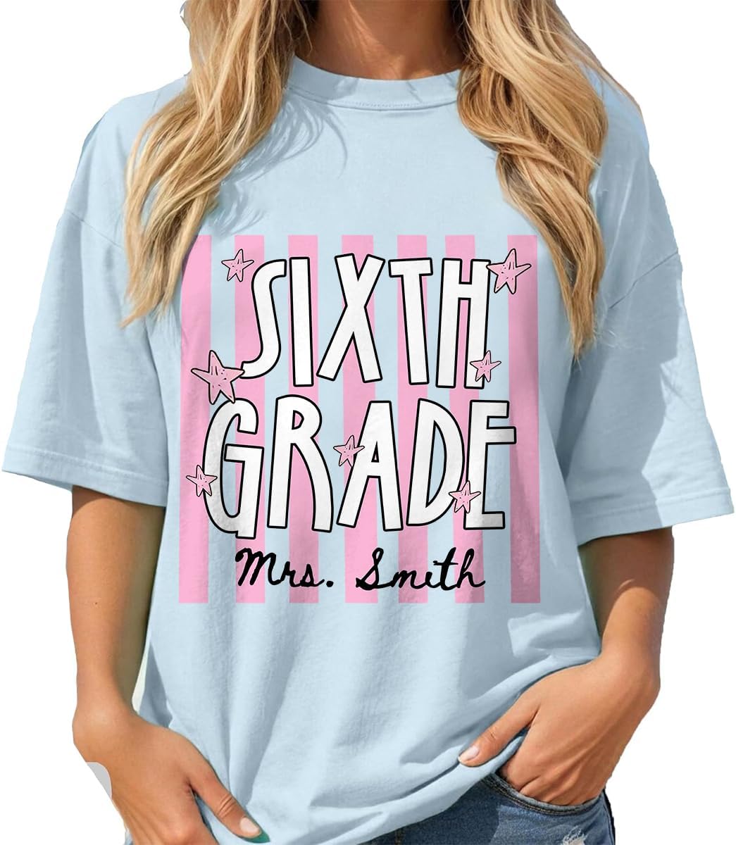 Personalized Second Grade Teacher Shirt, Custom 2nd Grade Educator Tee, Back to School Apparel, Second Grade Shirt - 6th