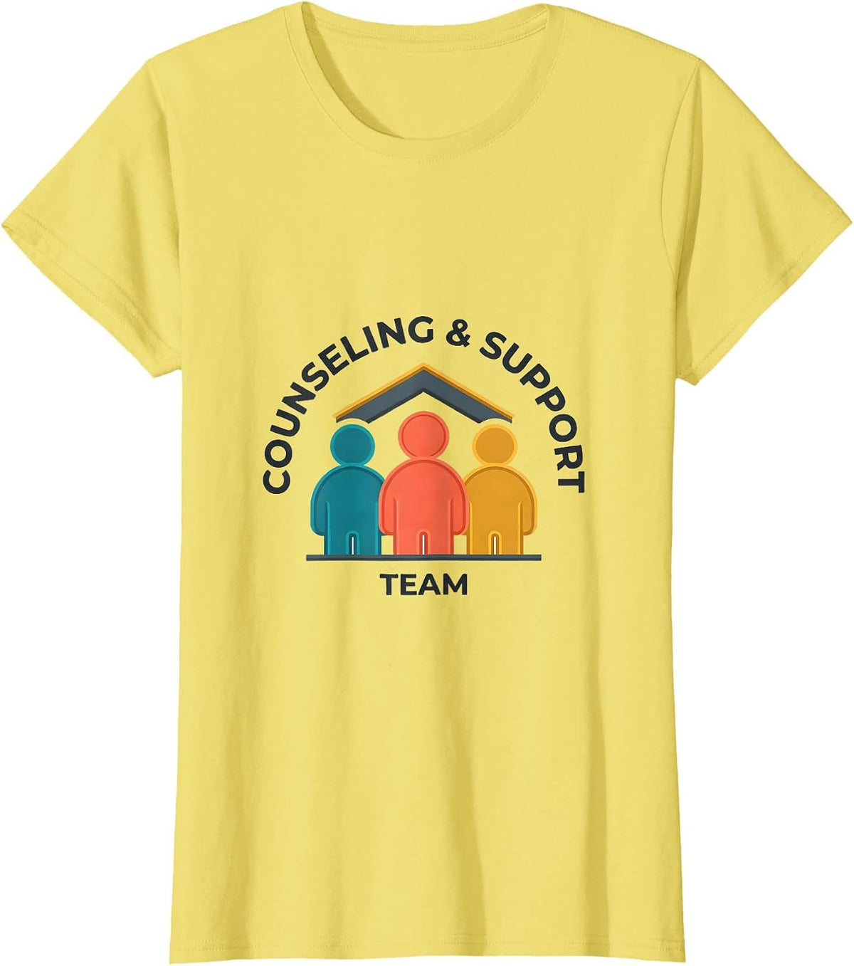 Counseling & Support Team School Counselor Mental Health T-Shirt - Lemon Yellow