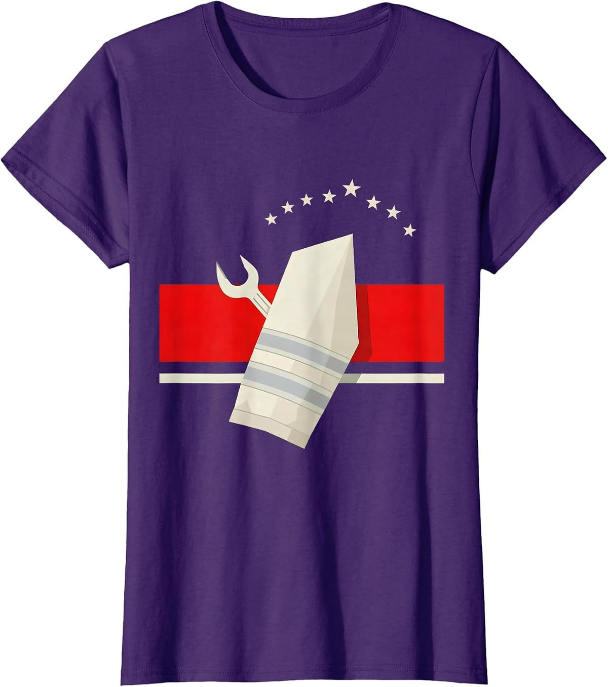 Women's Geometric Turnout Coat Firefighter Pride Tribute T-Shirt - Purple