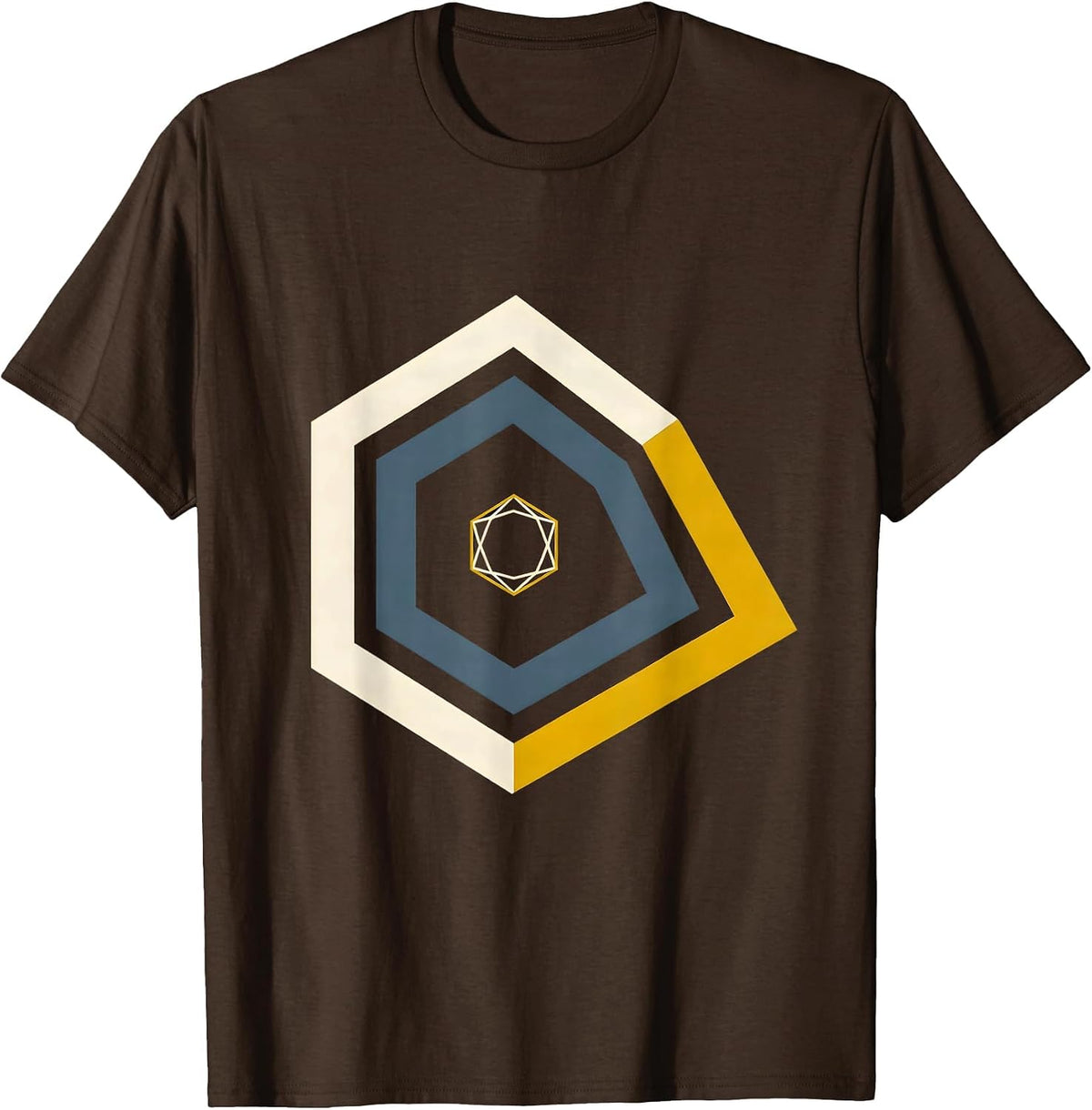 Men's Nested Gold Line 911 Dispatcher First Responder Tribute T-Shirt - Brown