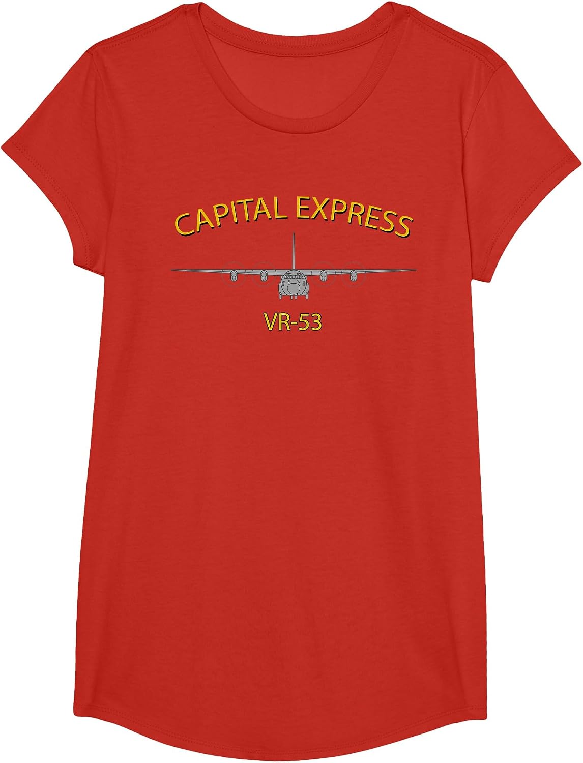 VR-53 Capital Express C-130 Airplane Squadron T-Shirt T-Shirt - Girls Red