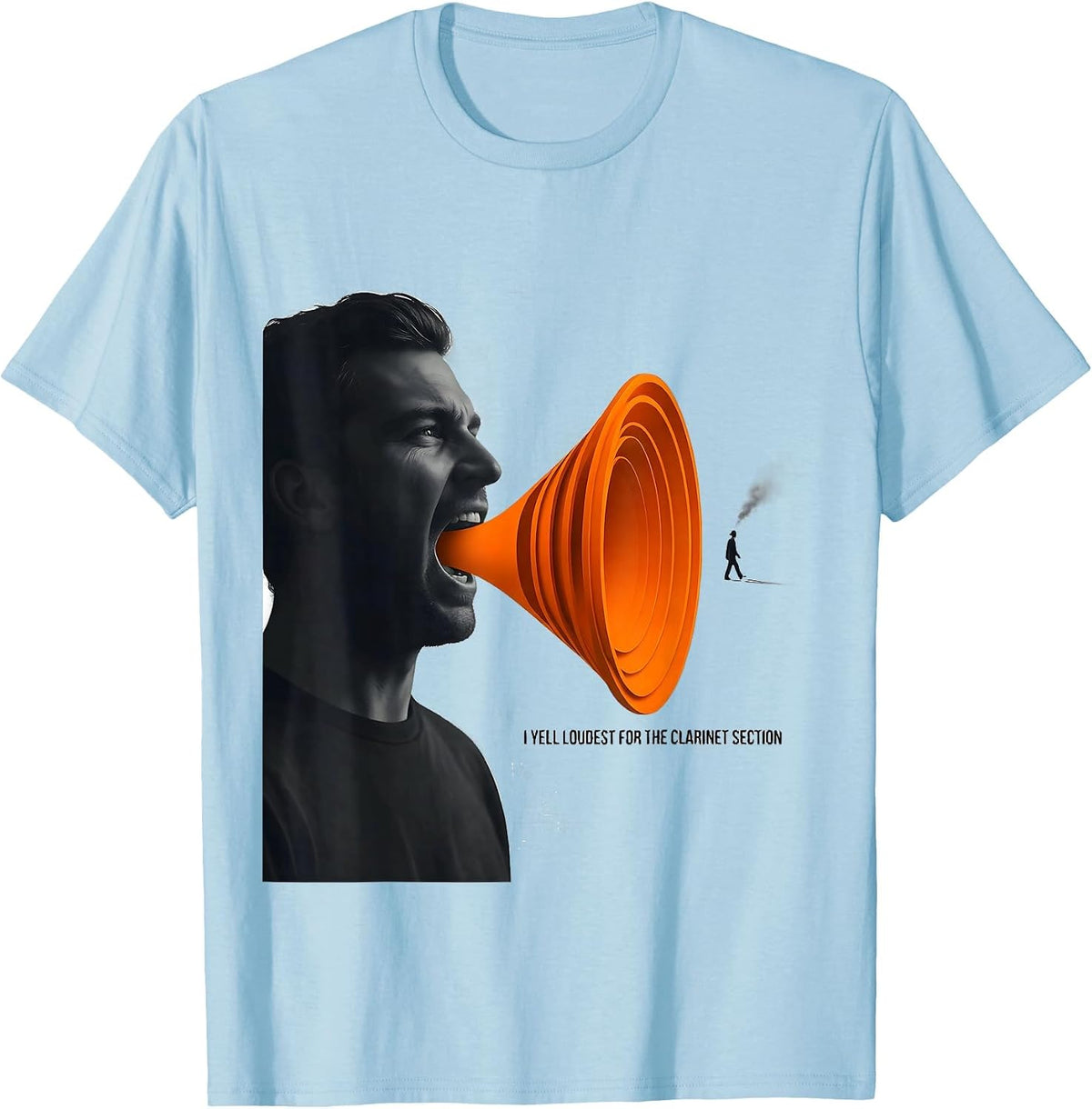 Men's I Yell Loudest For The Clarinet Section Funny Band Mom T-Shirt - Baby Blue