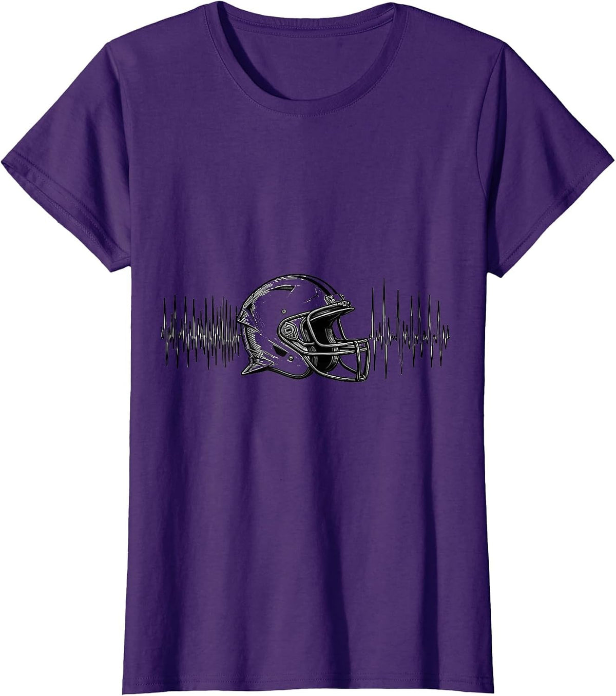 Women's Firefighter Spouse Tick Marks Line Art Tribute T-Shirt - Purple