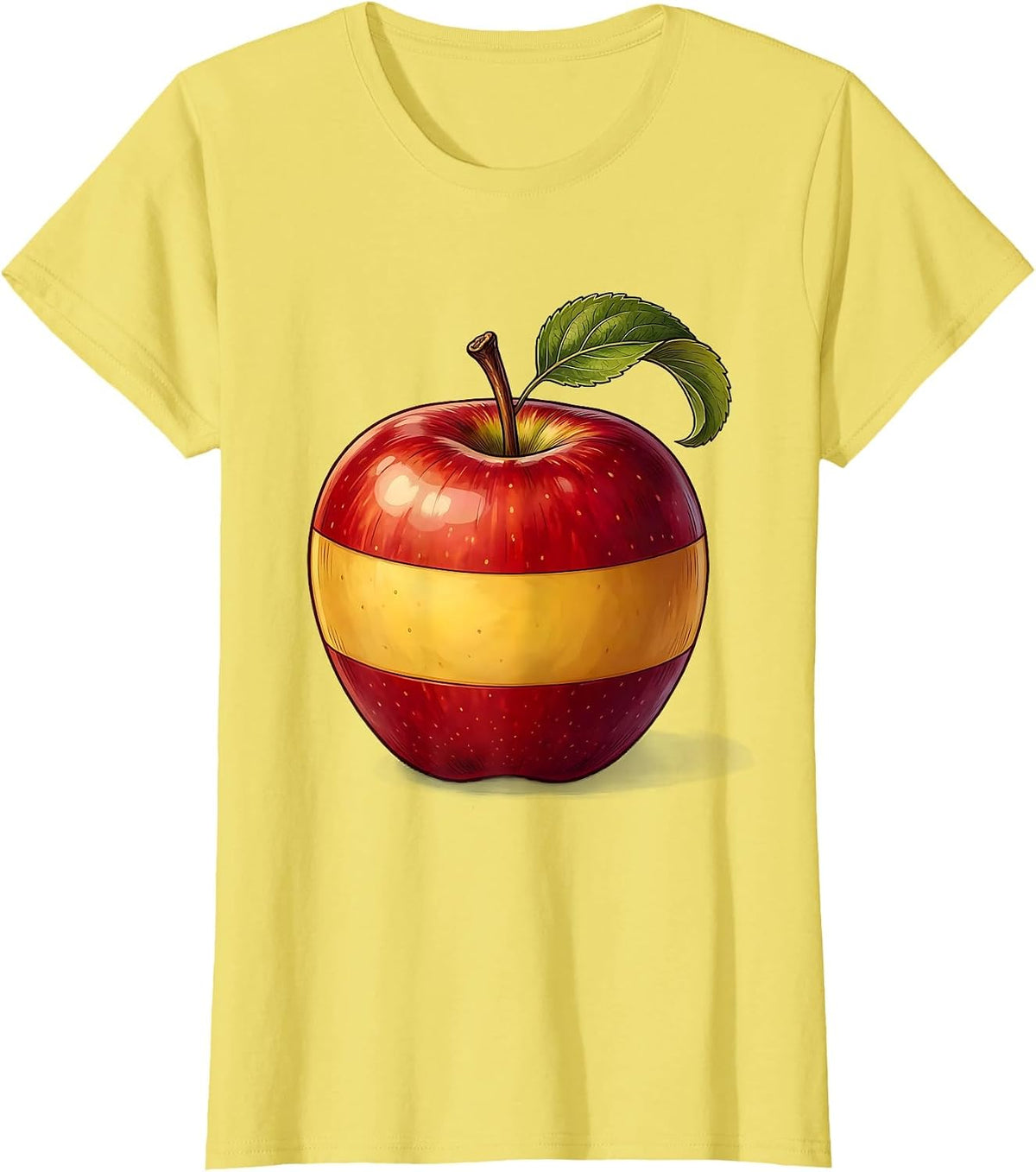Spanish Teacher Apple Flag Graphic Design Gift T-Shirt - Lemon Yellow