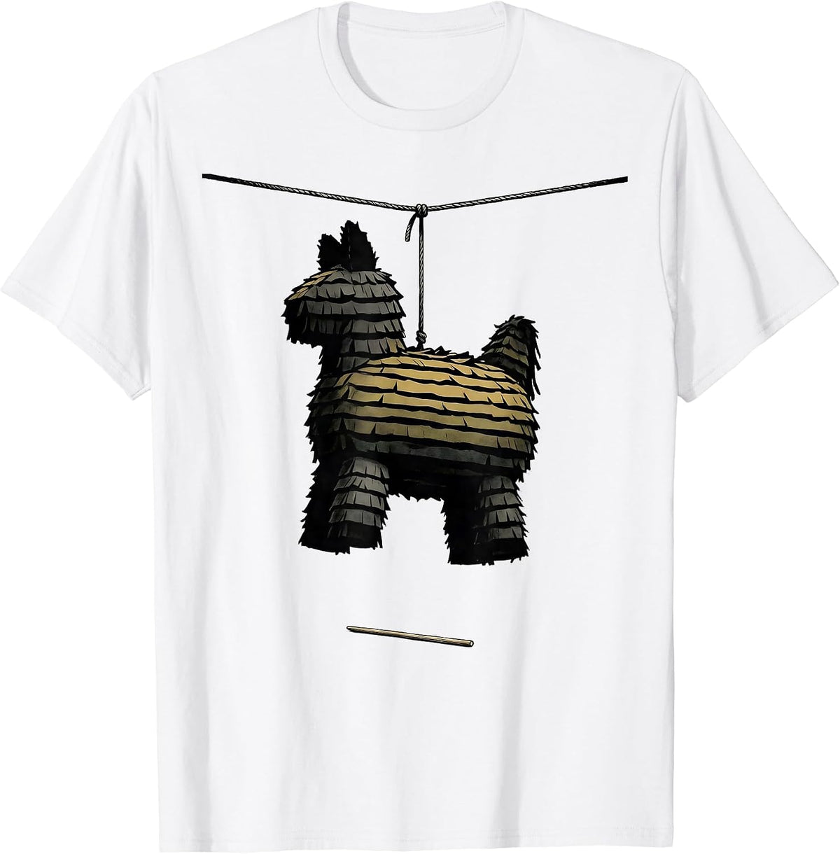 Men's Oversized Turkey Piñata Minimalist Cinco De Mayo Party T-Shirt - White