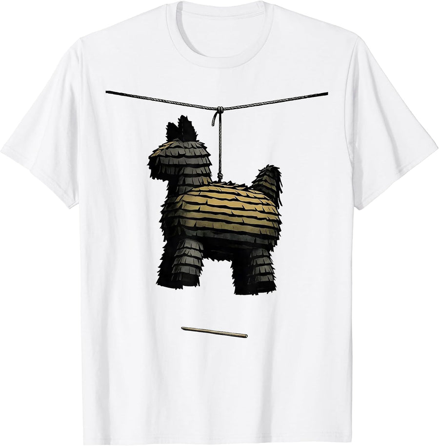 Men's Oversized Turkey Piñata Minimalist Cinco De Mayo Party T-Shirt - White