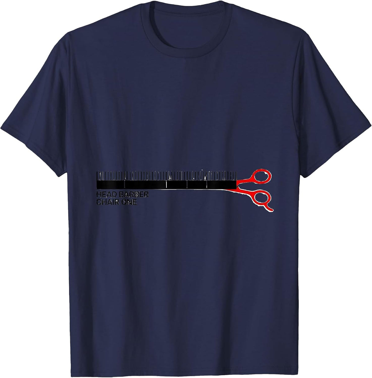 Men's Head Barber Chair One Funny Hairdresser Barber Gift T-Shirt - Navy Blue