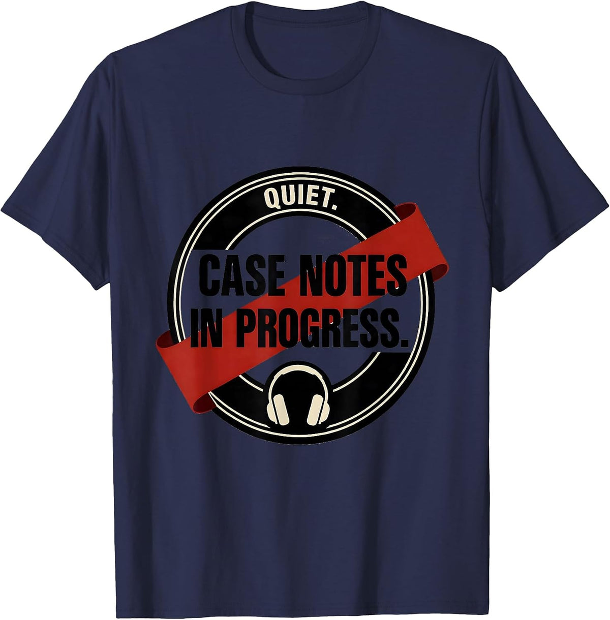 Quiet Case Notes In Progress True Crime Podcast Fan Couch T-Shirt - Navy Blue