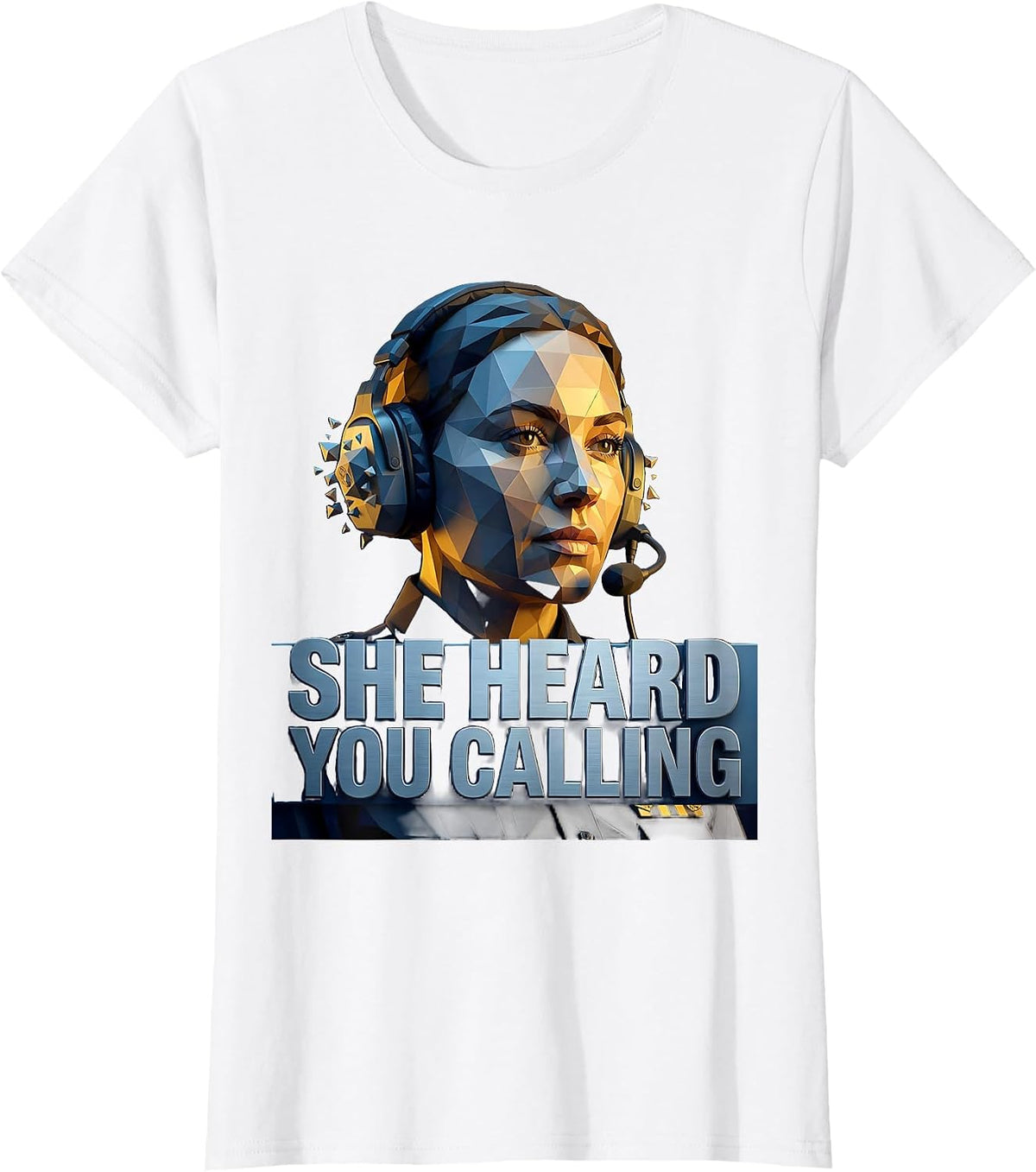 Women's She Heard You Calling 911 Dispatcher Design T-Shirt - White