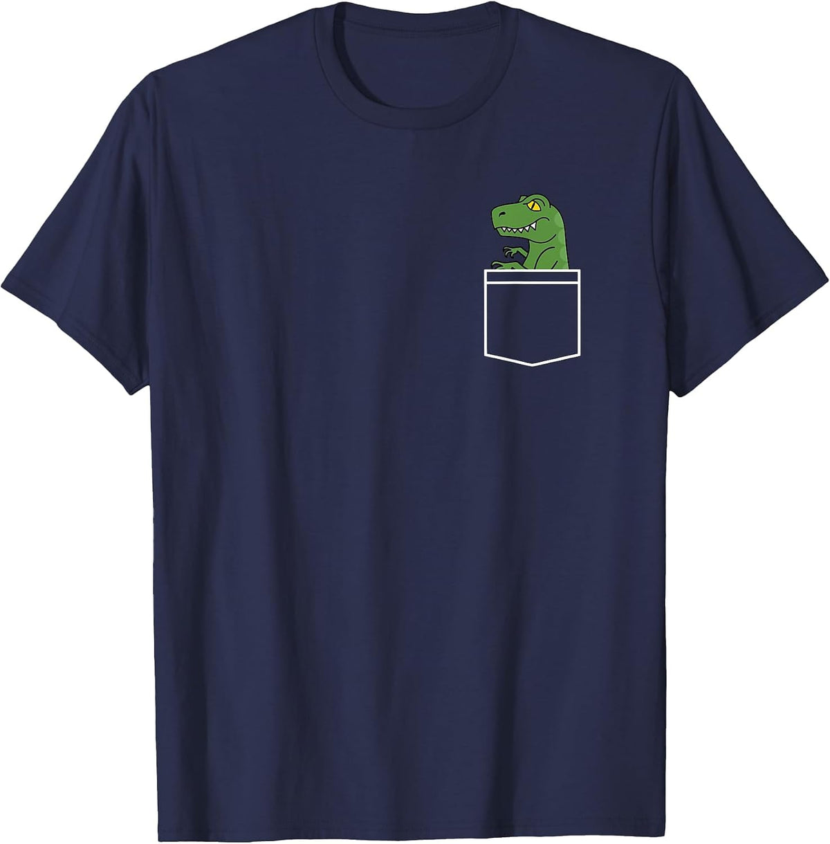 Dinosaur - Minimalistic Pocket Design - Funny Dino Classic T-Shirt - Navy Blue