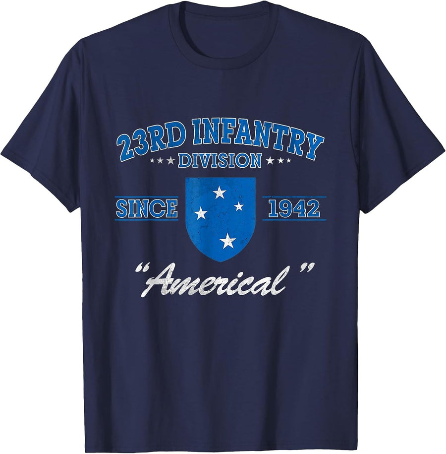 23rd Infantry Division Veteran Military Father Day T-Shirt - Navy Blue