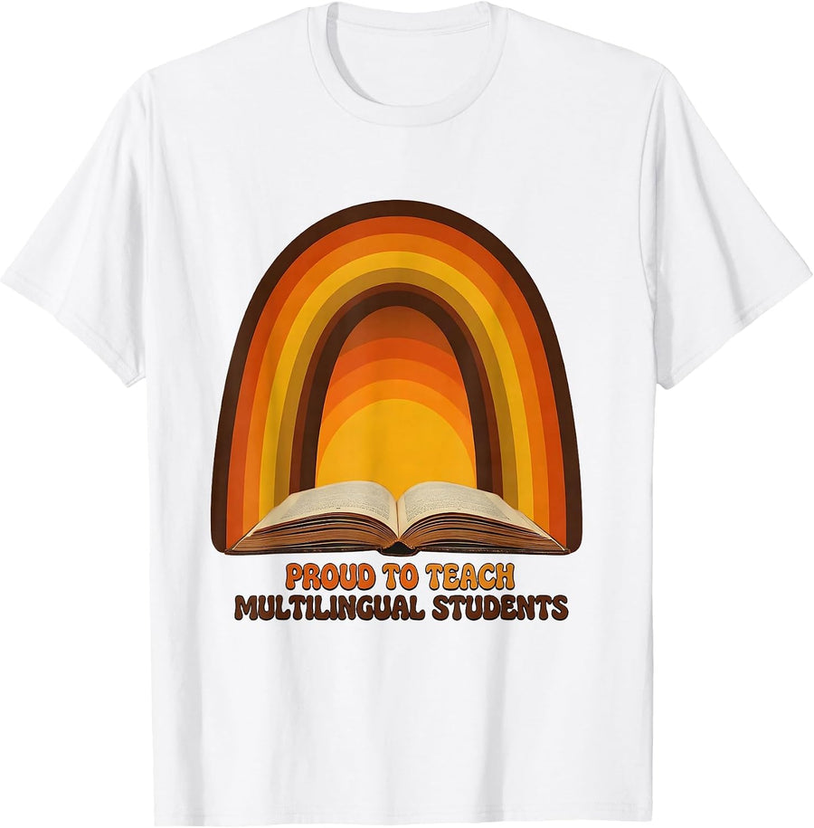 Men's Proud To Teach Multilingual Students Retro Spanish Teacher T-Shirt - White