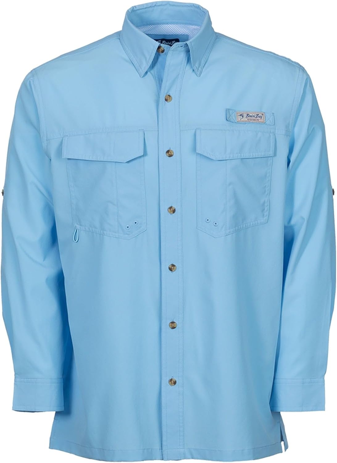 Bimini Bay Men's Flats V Long Sleeve Fishing Shirt - Placid Blue