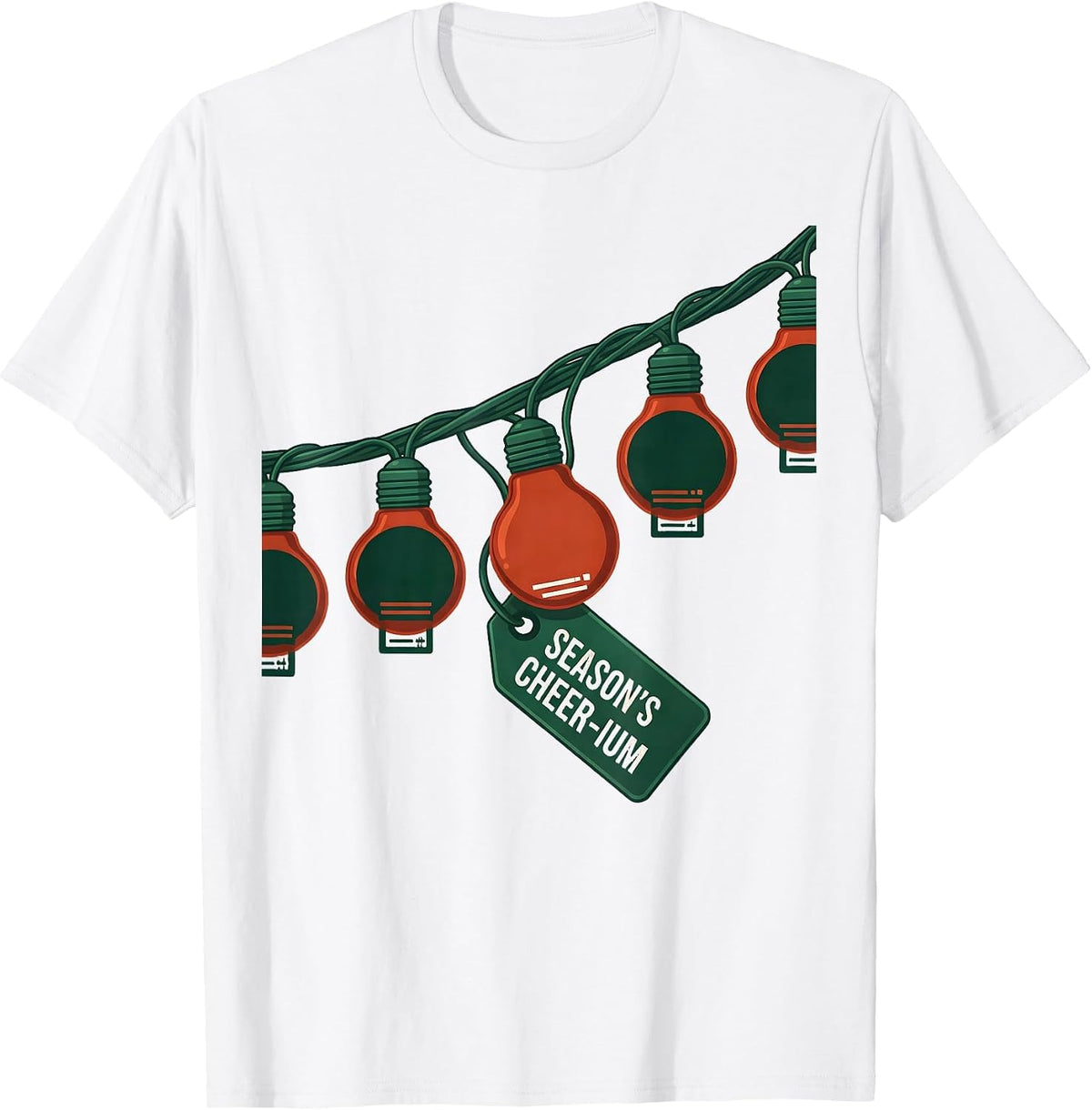 Men's Season's Cheer-ium Funny Chemistry Periodic Table Pun T-Shirt - White