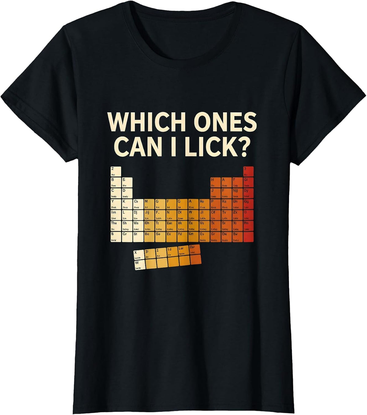 Which Ones Can I Lick Funny Periodic Table Science Teacher T-Shirt - Black