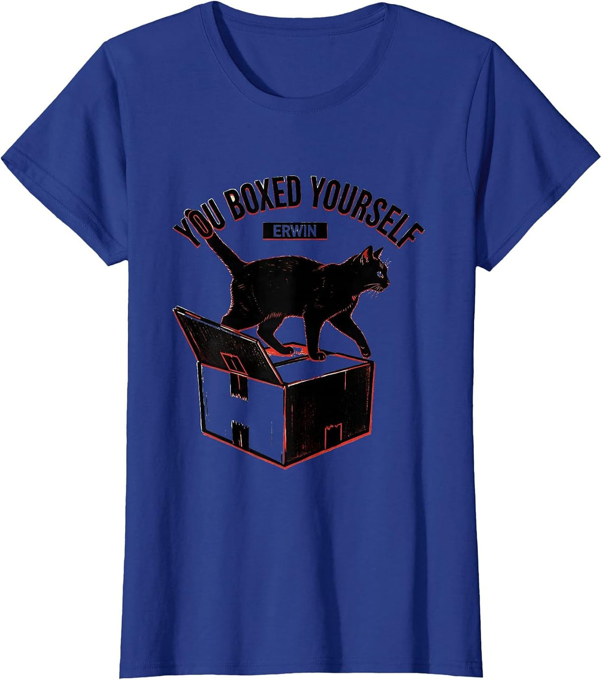 Women's You Boxed Yourself, Erwin Funny Science Teacher Quantum T-Shirt - Royal Blue