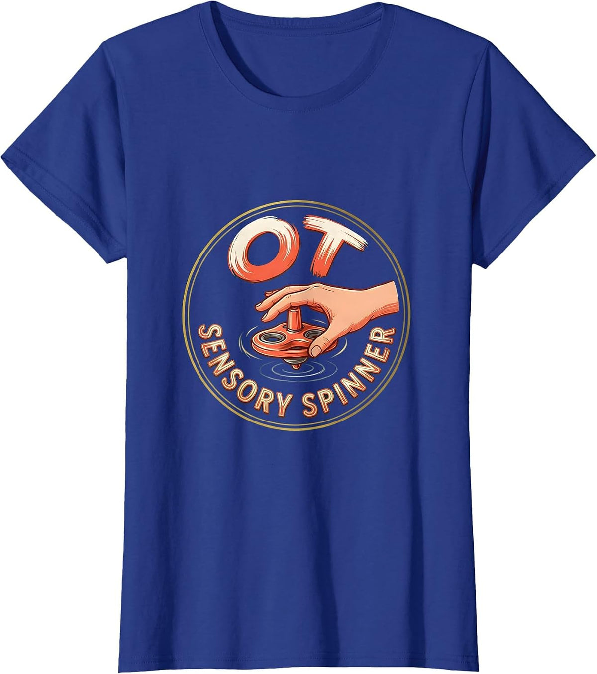 Women's OT Sensory Spinner Occupational Therapy Professional Pride T-Shirt - Royal Blue