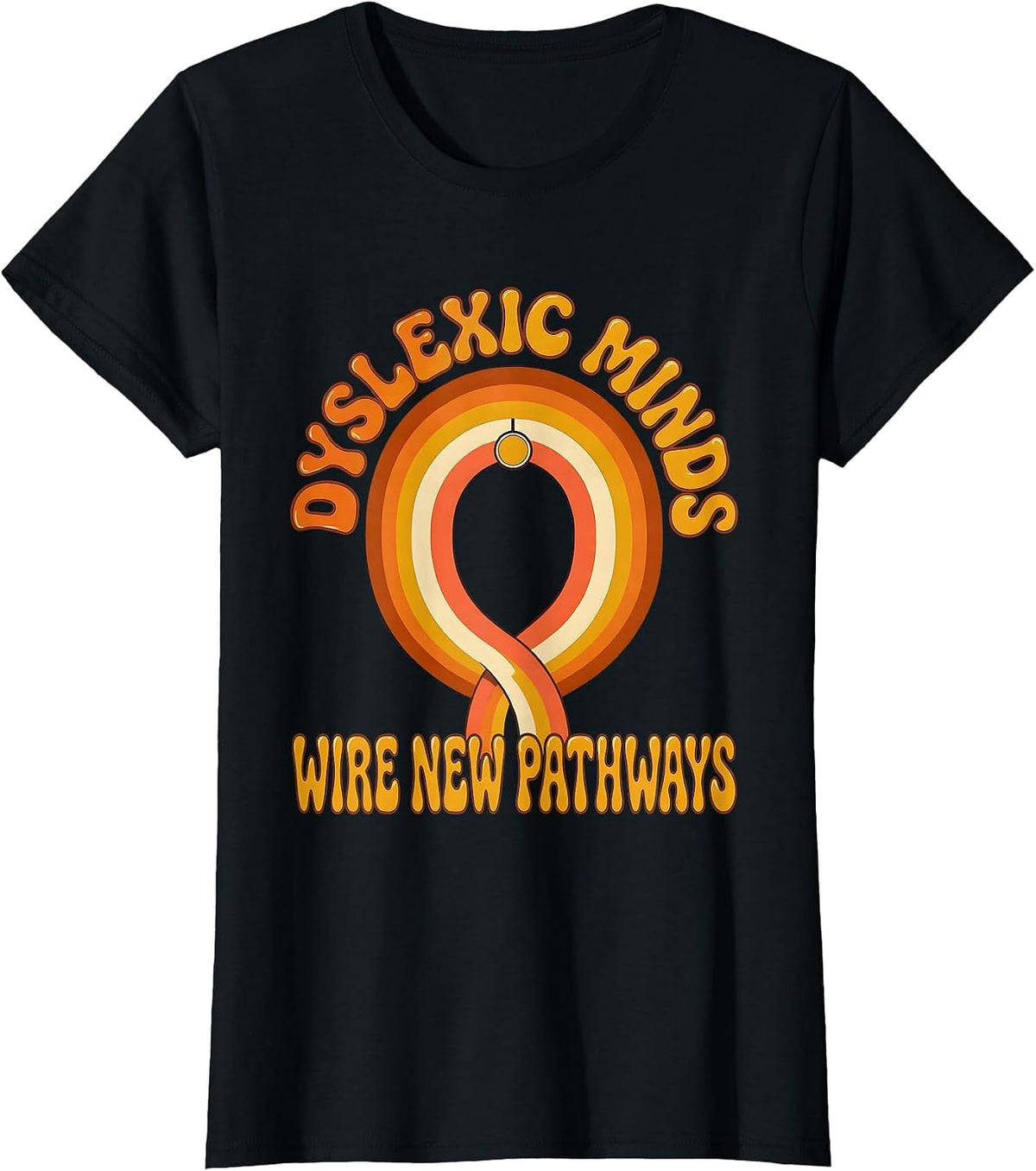 Women's Dyslexic Minds Wire New Pathways Retro Dyslexia Teacher T-Shirt - Black