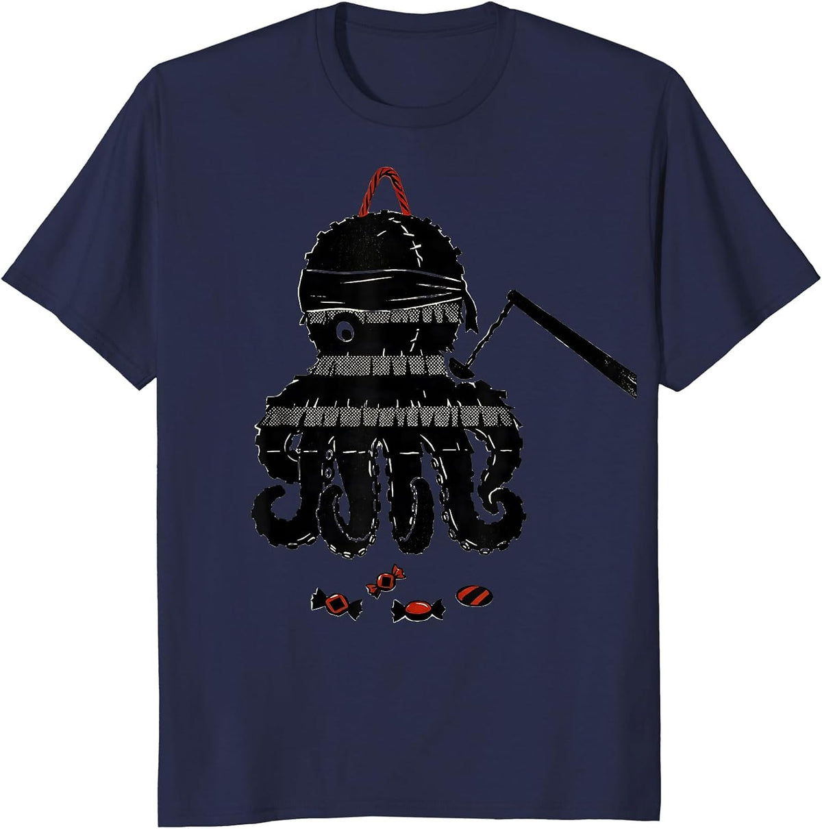 Men's Octopus Piñata Funny Cinco De Mayo Party Costume T-Shirt - Navy Blue