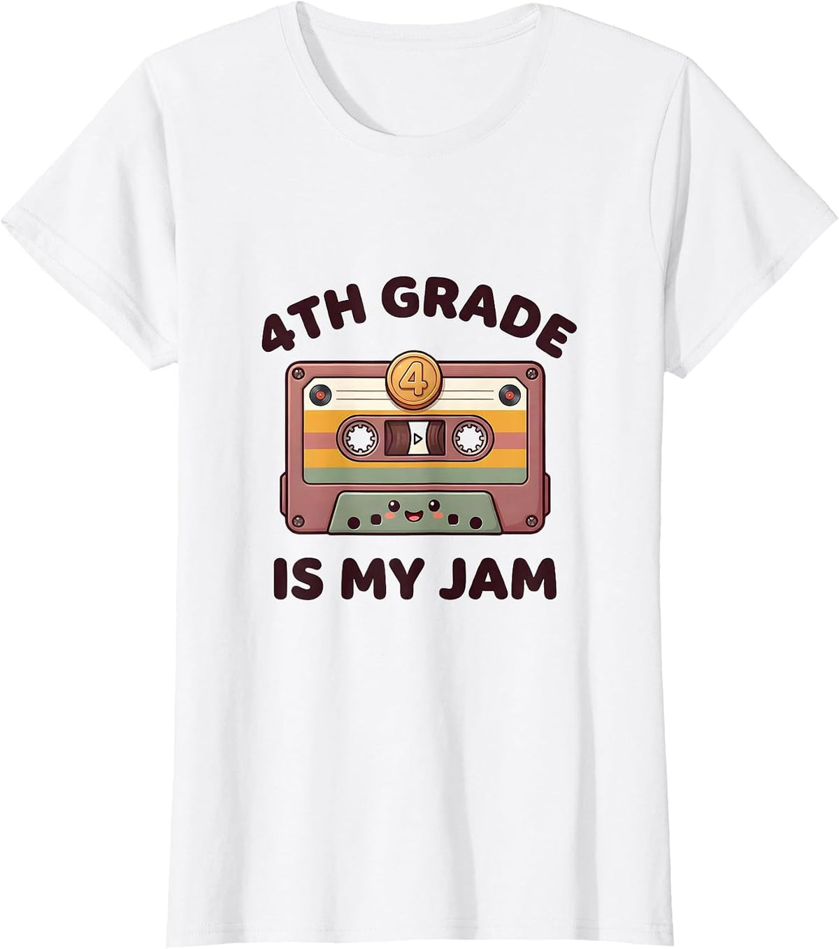 Women's 4th Grade Is My Jam Cute Kawaii Back To School Teacher T-Shirt - White