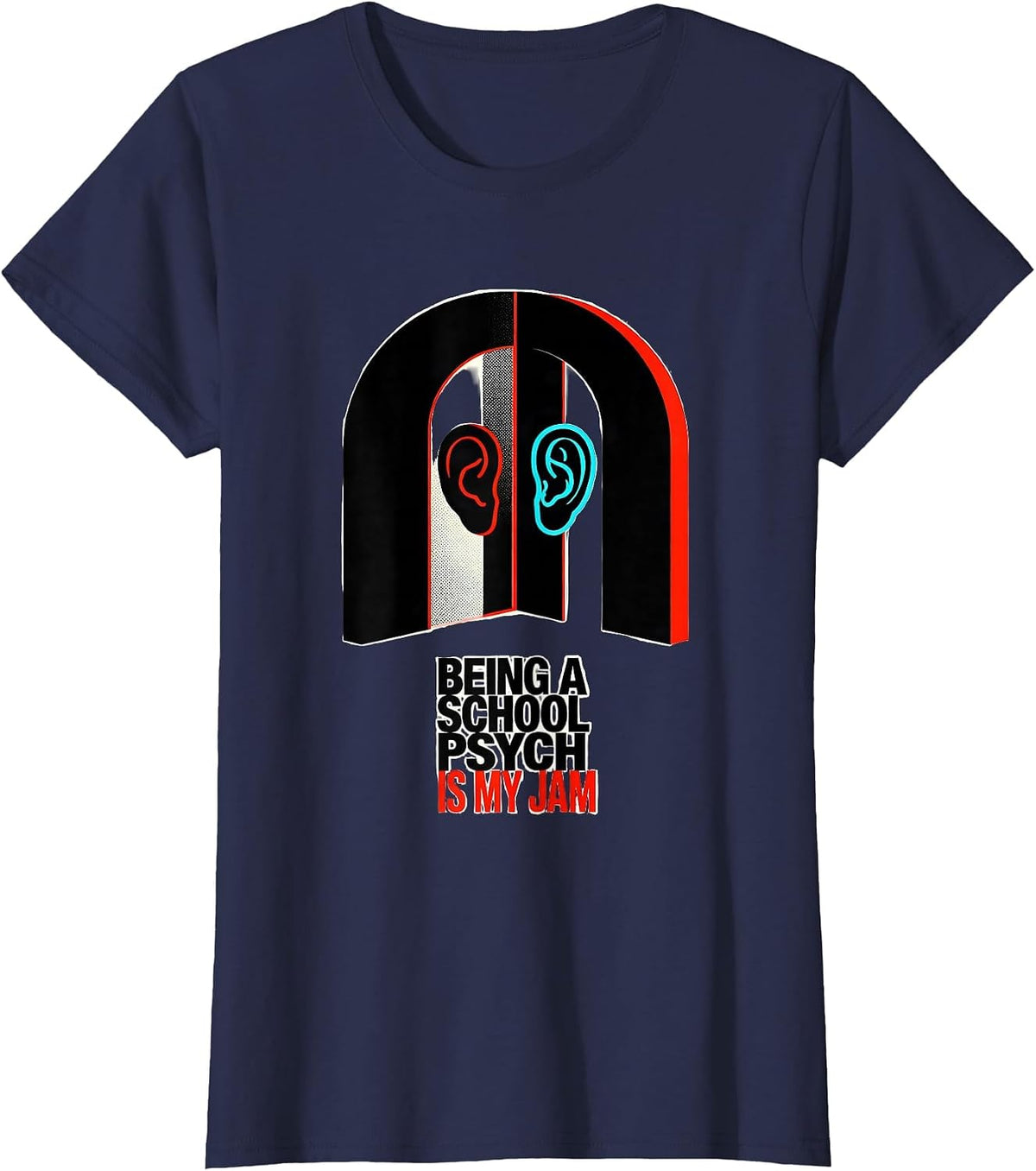 Women's Being A School Psych Is My Jam Funny School Counselor New T-Shirt - Navy Blue