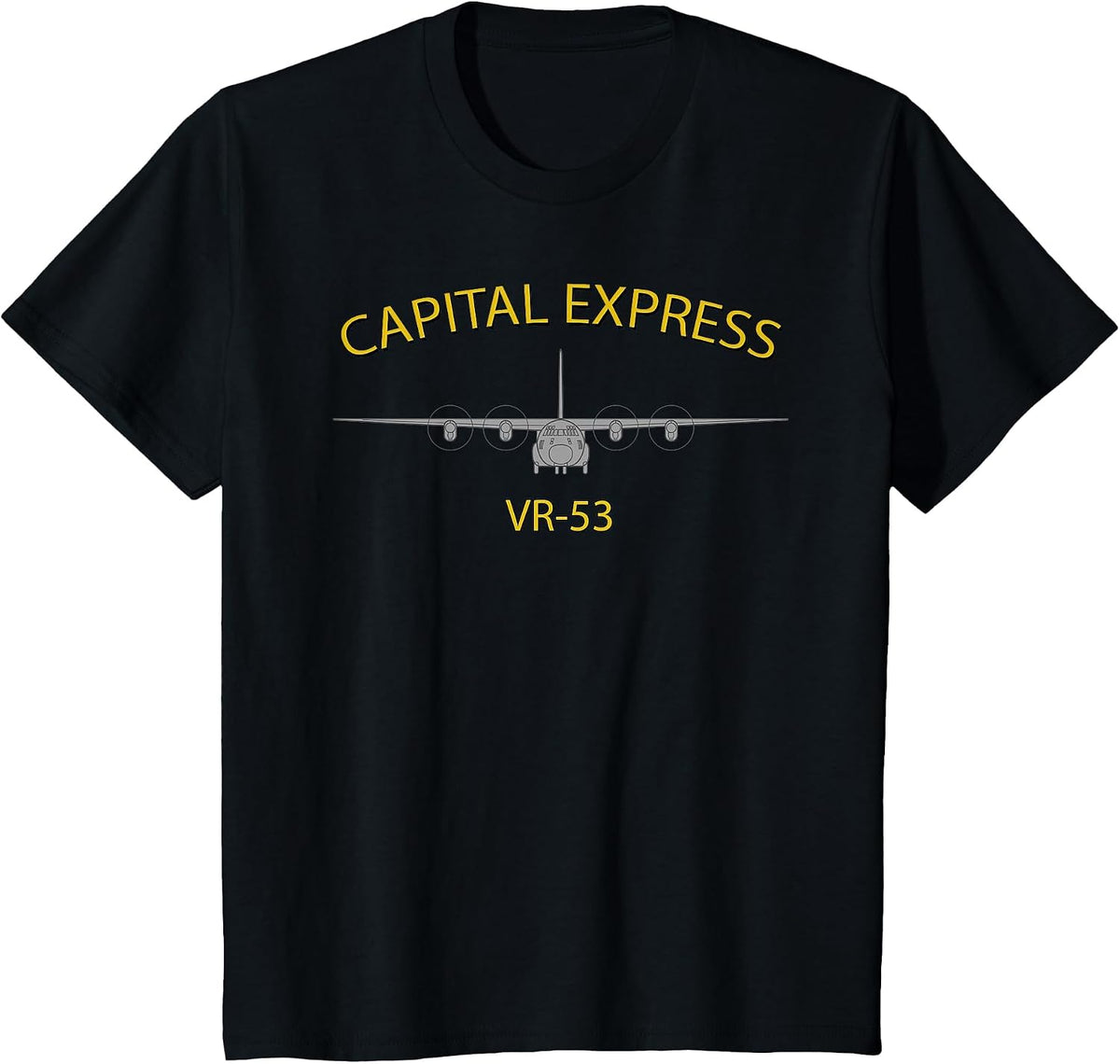 VR-53 Capital Express C-130 Airplane Squadron T-Shirt T-Shirt - Black