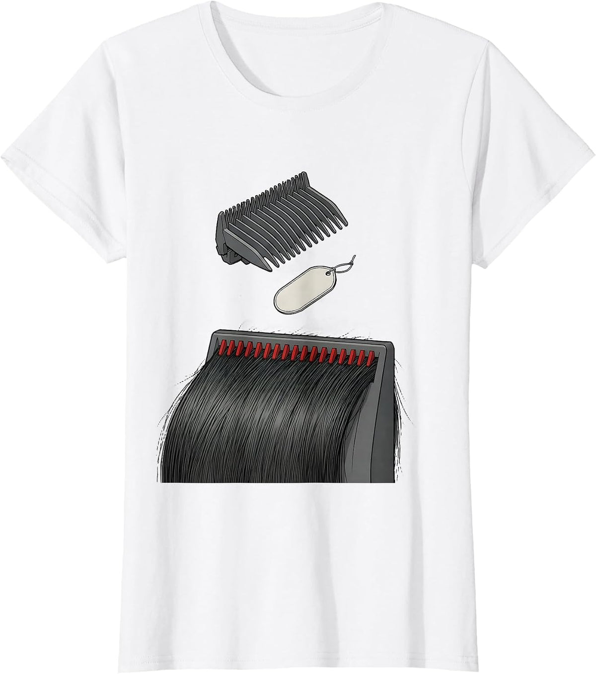 Exploded Hair Assembly Technical Humor Hairdresser Gift T-Shirt - White