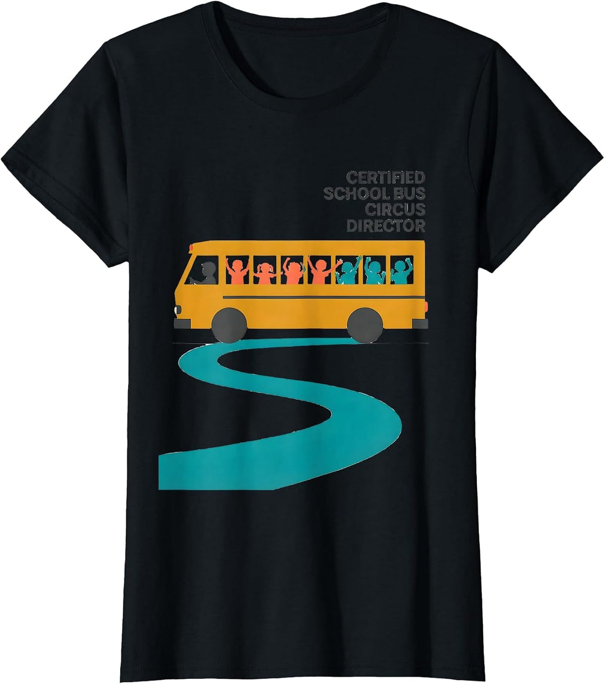Certified School Bus Circus Director Funny School Bus Driver T-Shirt - Black