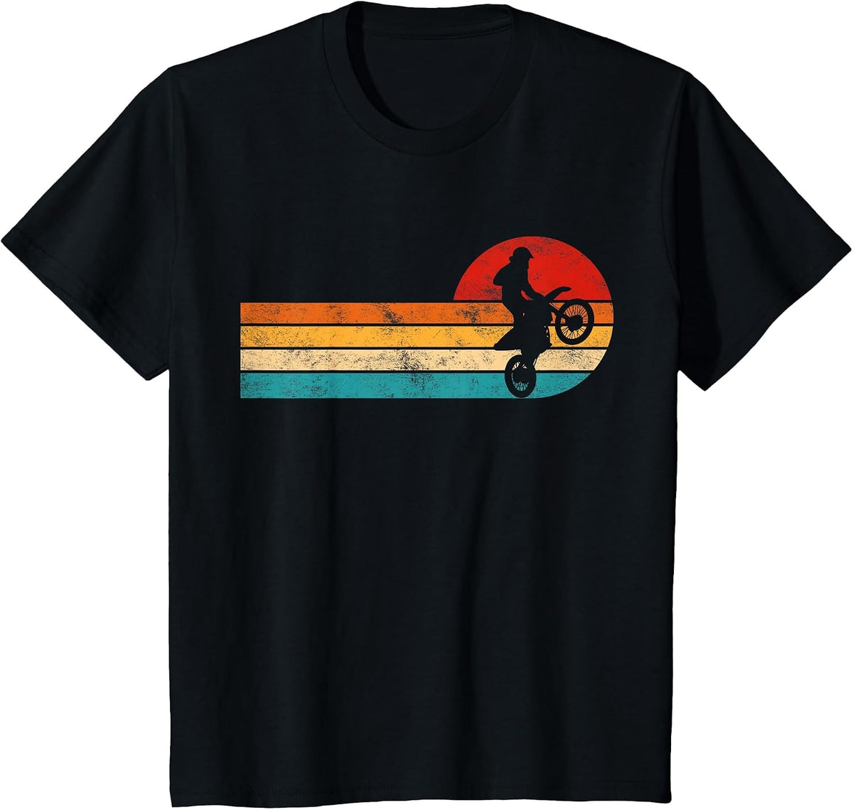 Retro Dirt Bike Motocross Enduro Dirt Biking Boys Rider T-Shirt - Black
