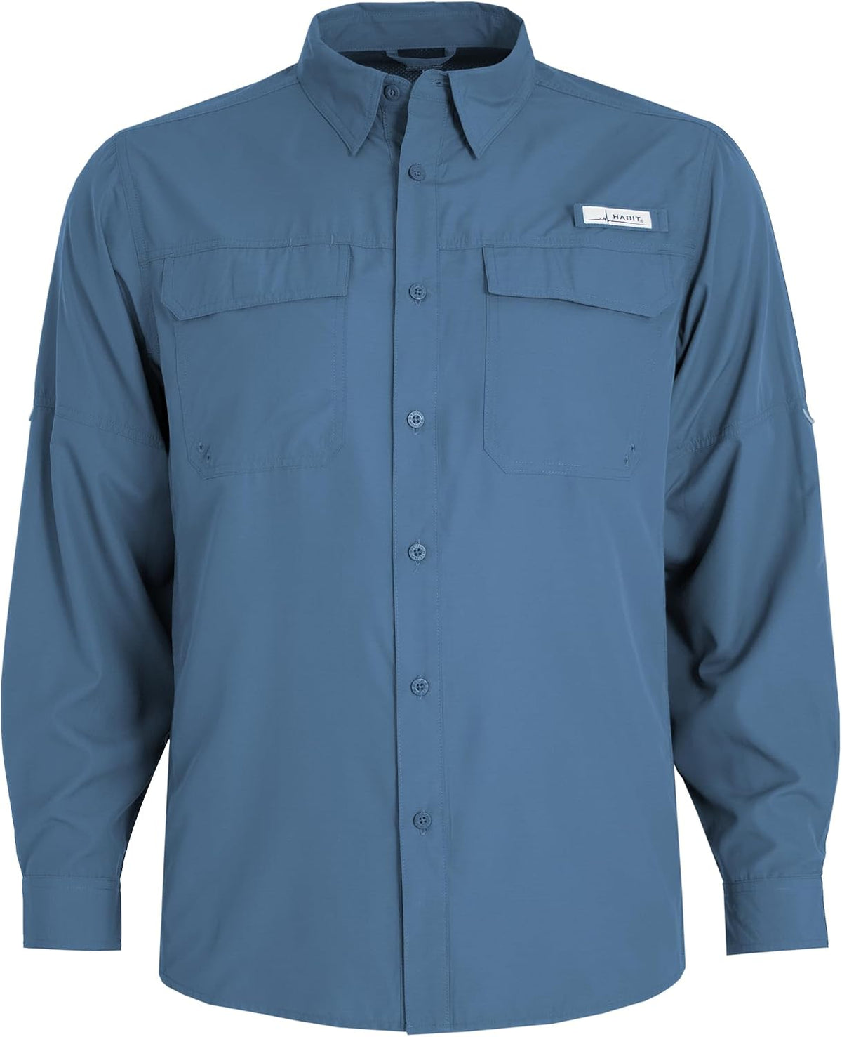 HABIT Men's Trappers Cabin Hybrid Long Sleeve River Shirt - Ensign Blue