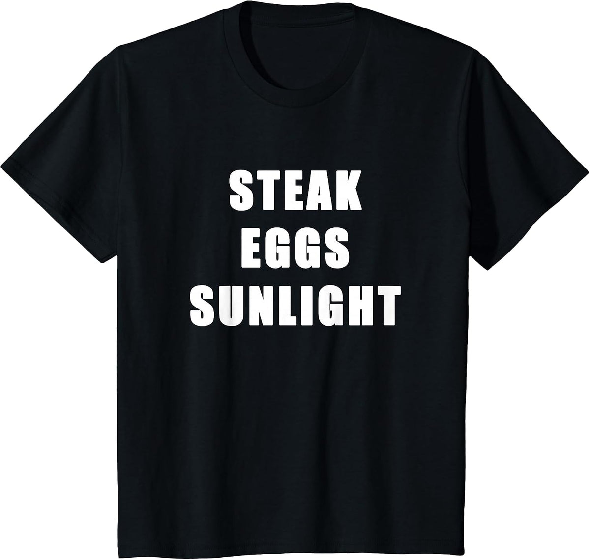 Steak Eggs Sunlight Healthy Lifestyle and Diet Ingredients T-Shirt - Black