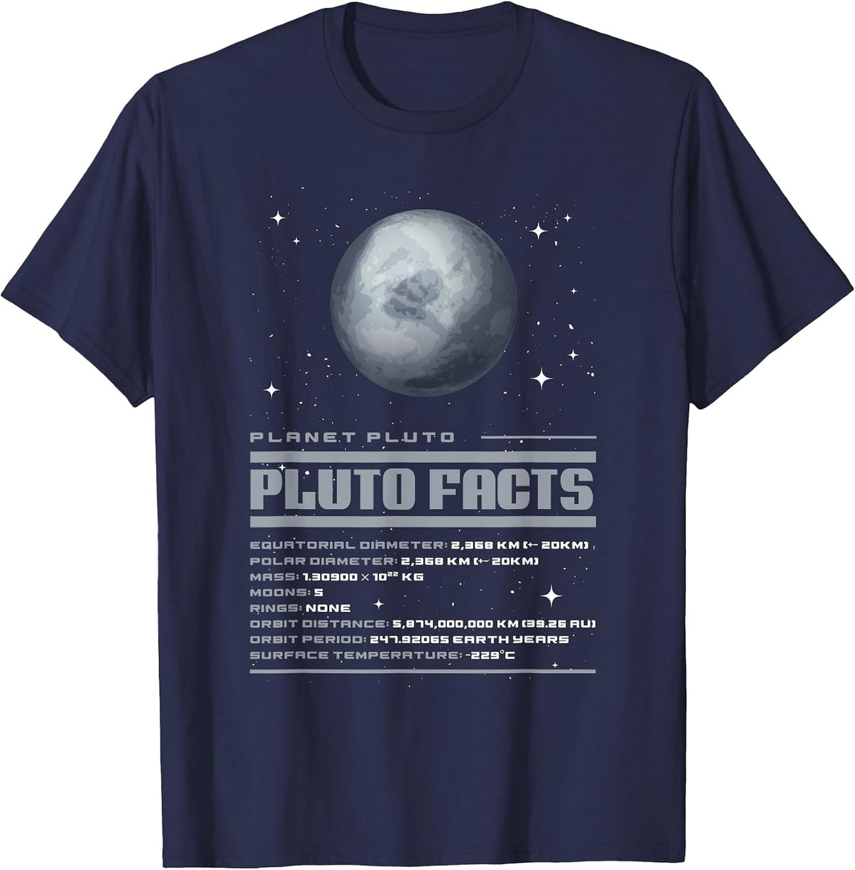 Facts About Pluto T-Shirt - Navy Blue