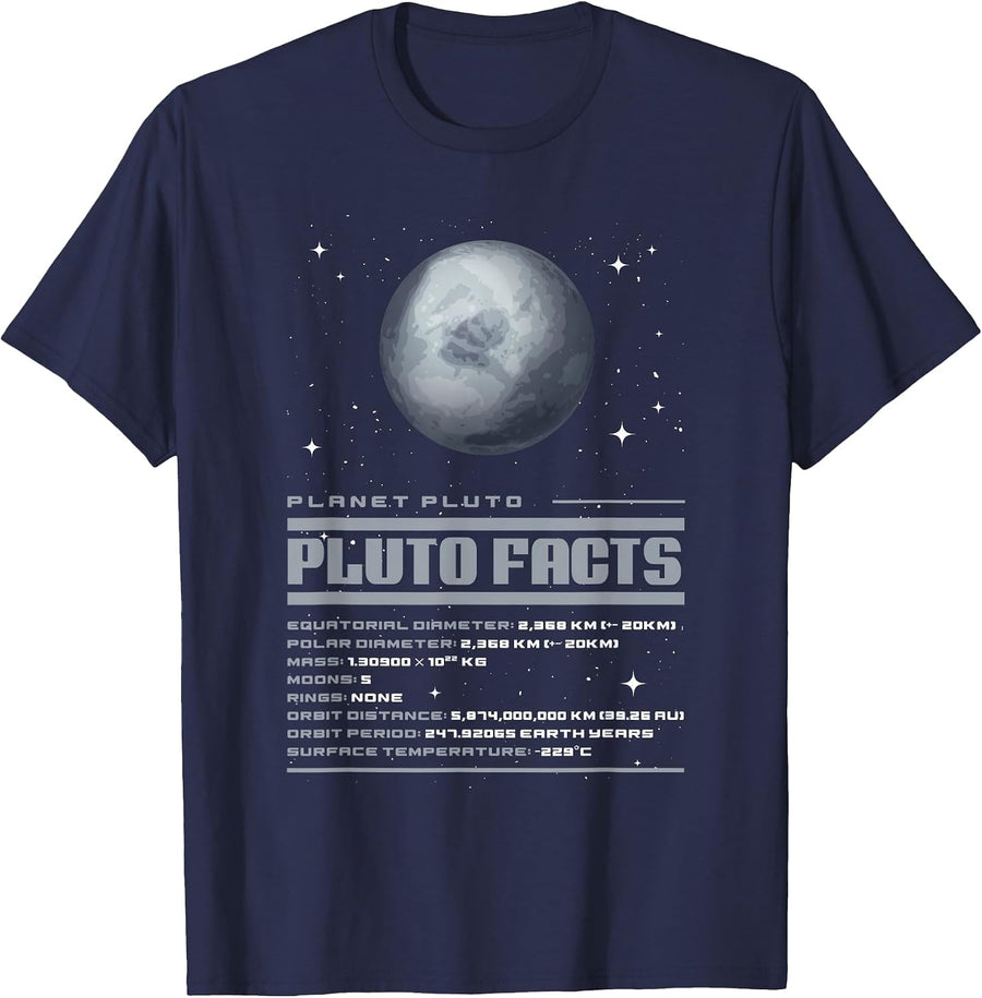 Facts About Pluto T-Shirt - Navy Blue